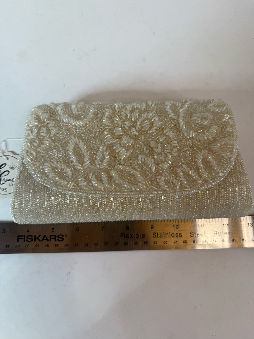 🤍 Hand Beaded Ivory Evening Clutch 🤍